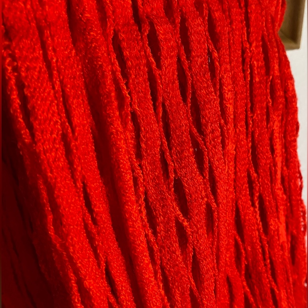 Modern BohoChic Red Scarf - Picture 3 of 6